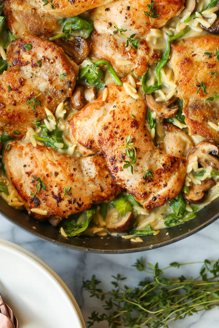 One Pot Chicken And Mushroom Orzo Unthinkable