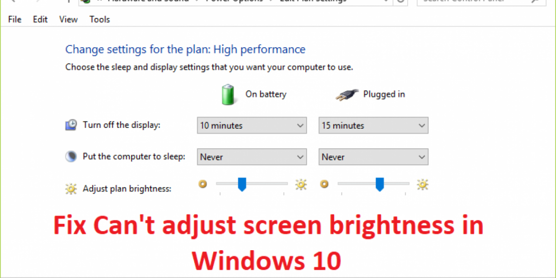 Fix Windows 10 Brightness Issue