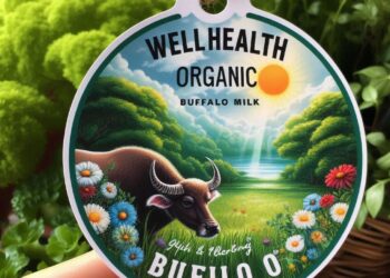 wellhealthorganic buffalo milk tag