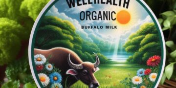 wellhealthorganic buffalo milk tag