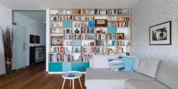 Build Custom Bookshelf Living Room