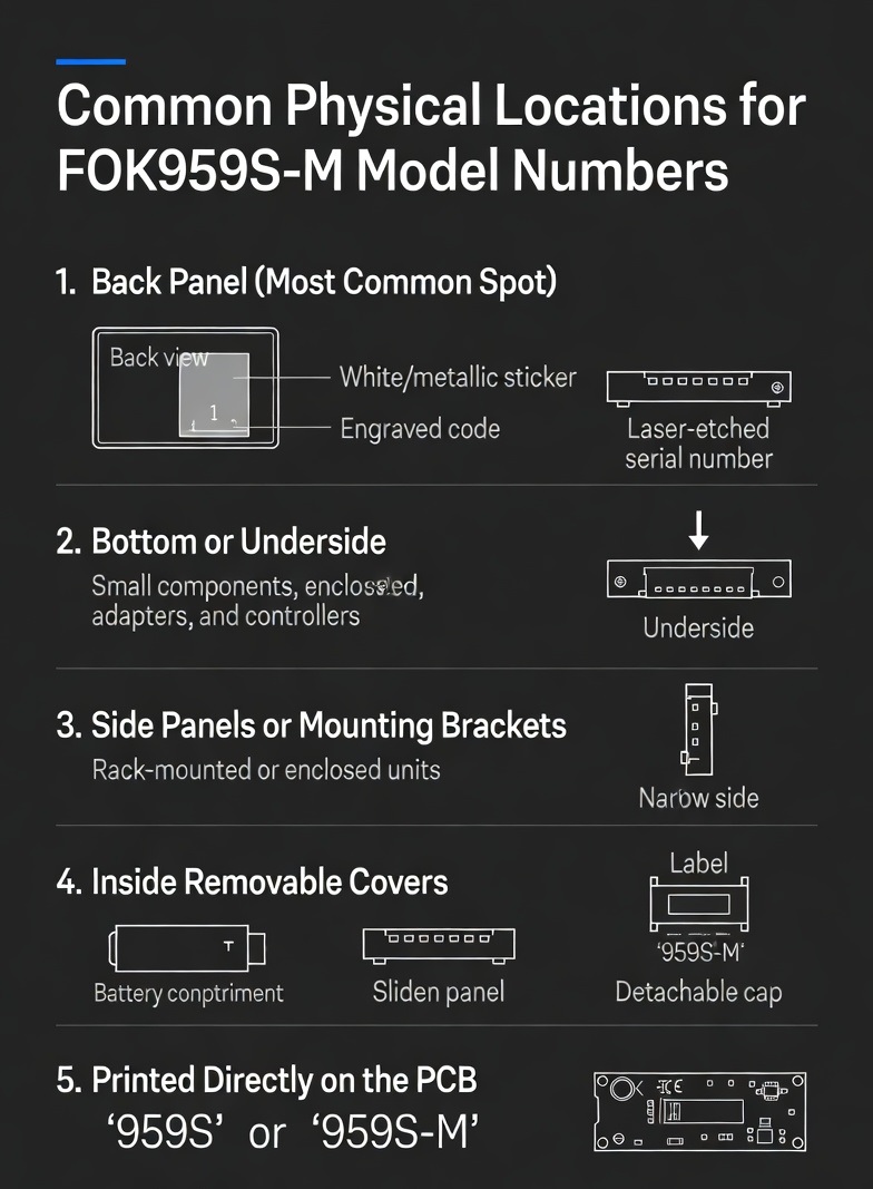 Where to Physically Find the FOK959S-M Model Number